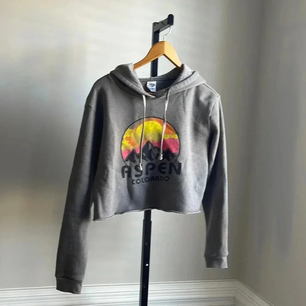 Aspen Colorado sweatshirt hoodie cropped - Picture 1 of 3